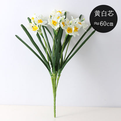 Realistic Artificial Yellow Daffodil Bouquet - Perfect Table Decor for Home and Office - Vibrant Indoor Decorative Flowers