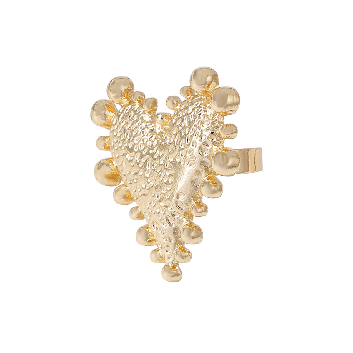 Retro Artistic Temperament Alloy Heart-Shaped Adjustable Ring - Unique Design for Effortless Everyday Style