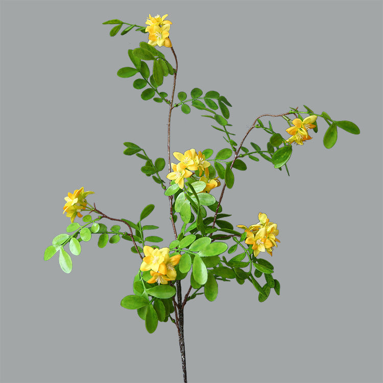 Vibrant Faux Four-Pronged Single Branch Edamame Bean Andromeda Blossom - Elegant Artificial Floral Home Décor Arrangement for Stylish Interiors