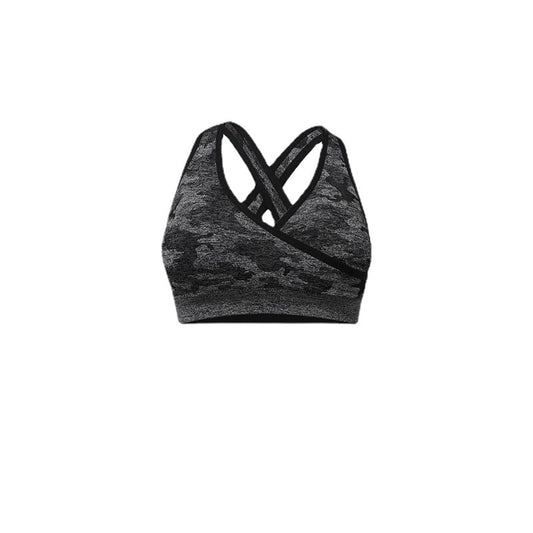 Women's Camouflage Summer Quick Dry Shockproof Sports Bra and Yoga Vest Comfortable Wireless Gym Top for Performance and Style