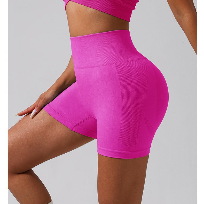 Seamless Knit Peach Butt Lifting High Waist Yoga Shorts for Women for Outdoor Sports Running and Gym Workouts