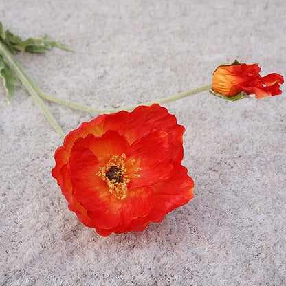 Vibrant Icelandic Poppy Single Stem Artificial Flower – Perfect for Weddings, Home Decor, and Floral Arrangements