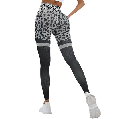 High Waisted Leopard Print Yoga Leggings for Women Bum Lift Tummy Control and for Outdoor Running Workouts