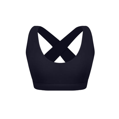 Fall Winter High Elasticity Sports Bra with X Shaped Hollow Back for Maximum Support and Comfort