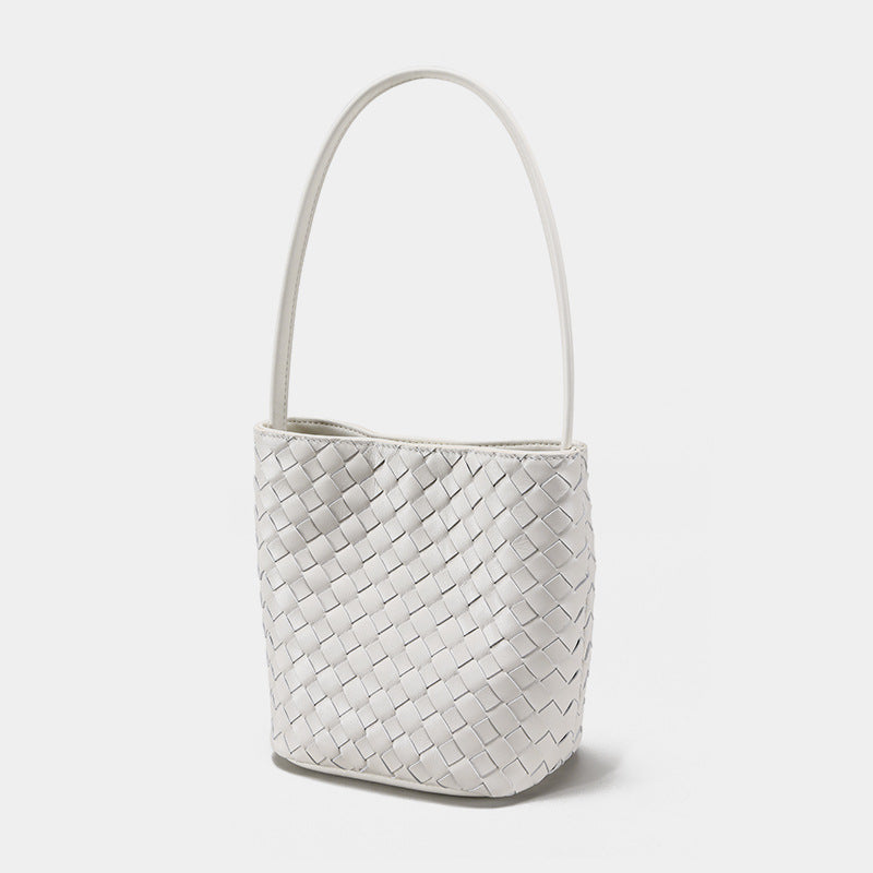 Handcrafted Vintage Bohemian Bucket Bag Chic Korean Style High End Genuine Leather Shoulder Tote for Commuters