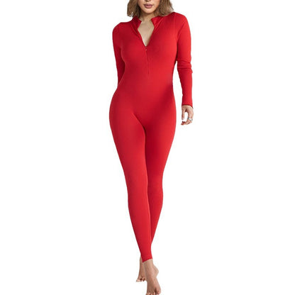 Zip Up Long Sleeve Yoga Jumpsuit High Performance Workout Bodysuit for Intense Fitness Activities Comfort and Style