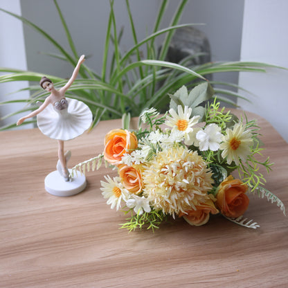 Charming Wildflower Headband with Scallion Ball Roses and Daisies - Perfect for Rustic Wedding Decor, Home Accents, & Photography Props