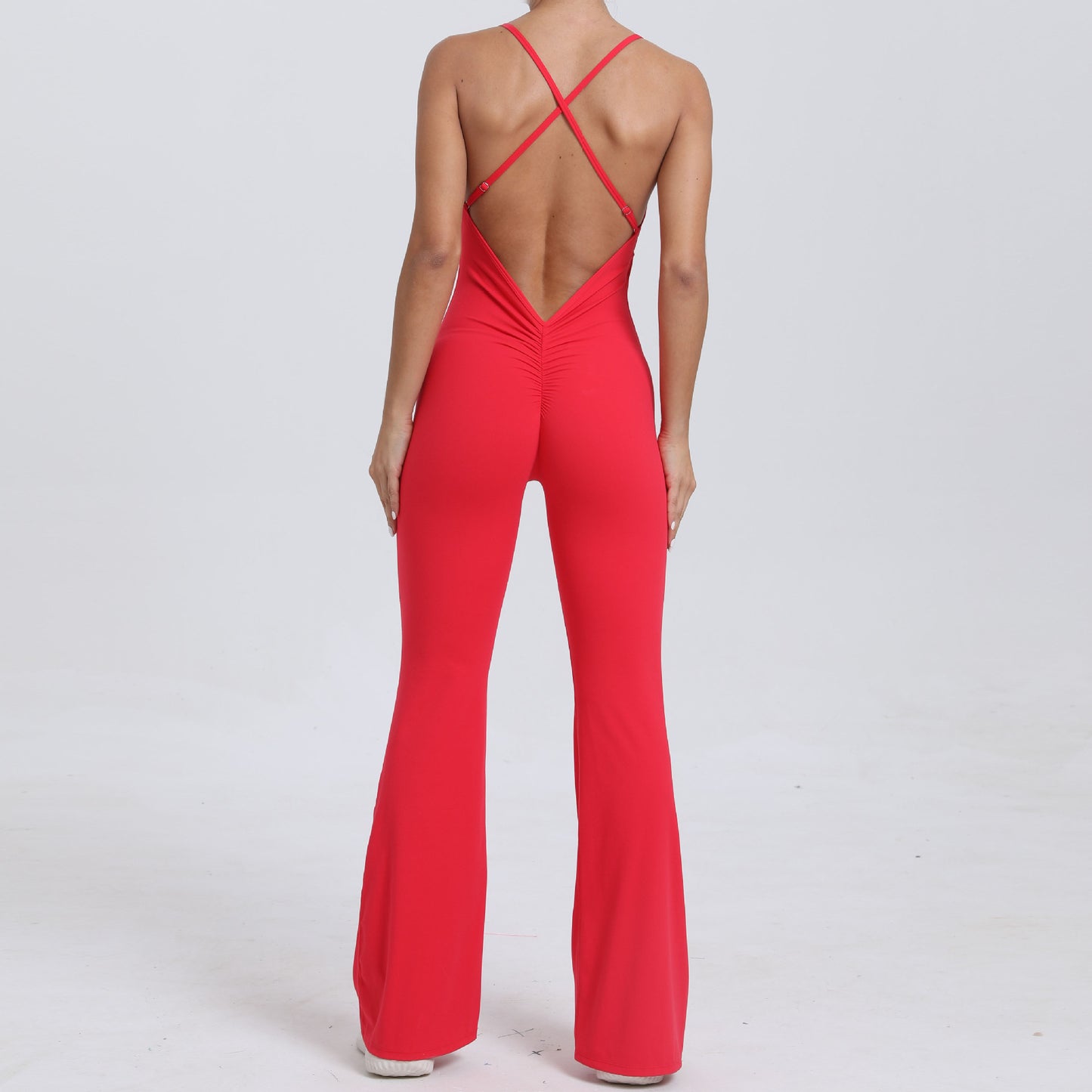 Adjustable Strap Spandex Yoga Jumpsuit with Hollow Design Sculpting Bodysuit for Enhanced Curves Comfort in Fitness Activities