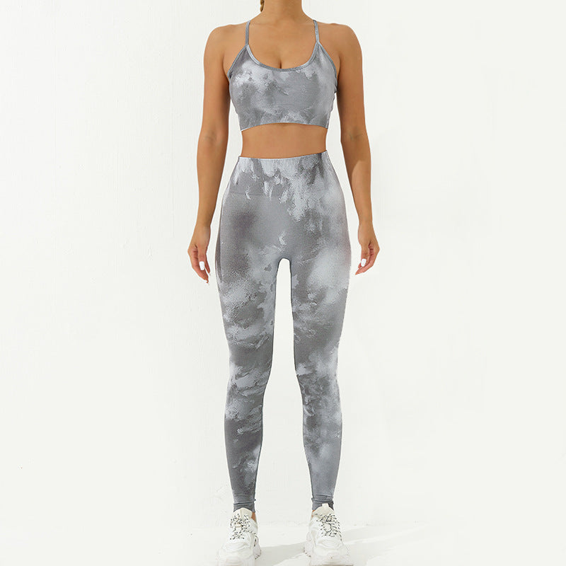 Seamless Printed High End 3 Piece Yoga Set Quick Dry Breathable and Sculpting Leggings for Comfort and Style