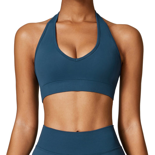 Seamless High Performance Yoga Sports Bra with Racerback Design for Active Support for Running Workouts and High Intensity Training Model 7318