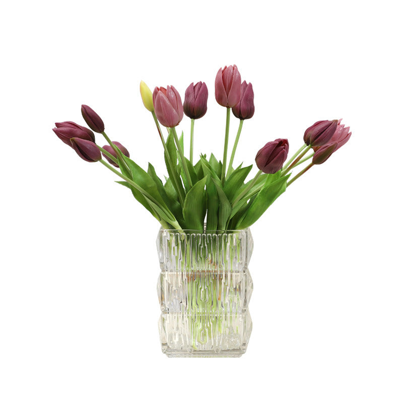 Artificial Tulip Bouquet - Elegant Home Décor for Living Room Table Centerpieces | Lifelike Floral Arrangements for Modern Interiors