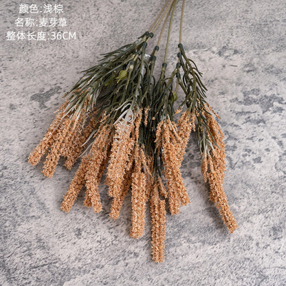 Realistic Faux Flower Craft - Green Barley Grass Plant for Wedding Decorations | Trendy INS Style - Model MW66782