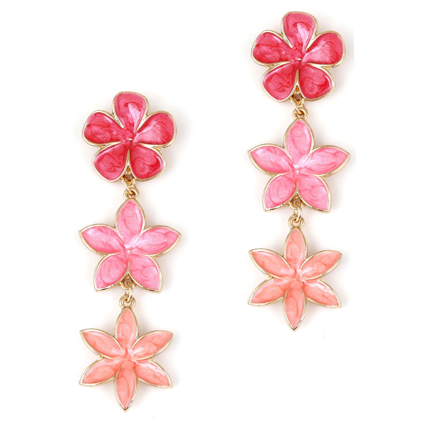 Elegant Multi-Layer Floral Alloy Drop Earrings - Unique Design for Distinctive Style and Effortless Sophistication
