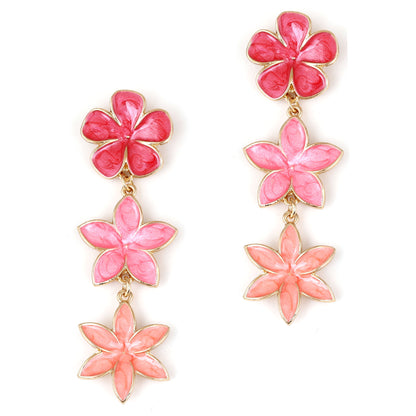Elegant Multi-Layer Floral Alloy Drop Earrings - Unique Design for Distinctive Style and Effortless Sophistication
