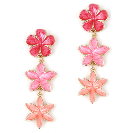 Elegant Multi-Layer Floral Alloy Drop Earrings - Unique Design for Distinctive Style and Effortless Sophistication