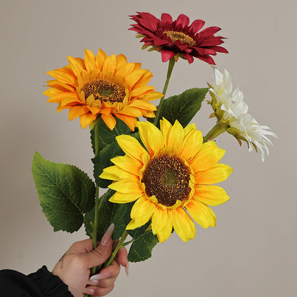 Lifelike Sunflower Artificial Flower Bouquet - Perfect Indoor Decoration for Homes, Hotels, and Events