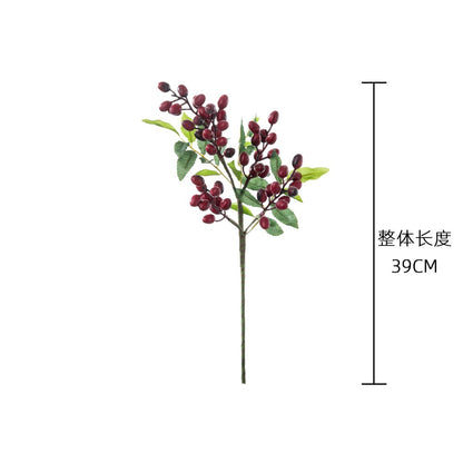 Realistic Olive Berry Branch Christmas Decorative Flowers for Home - Beautiful Faux Plants for Wall Decor | MW30333