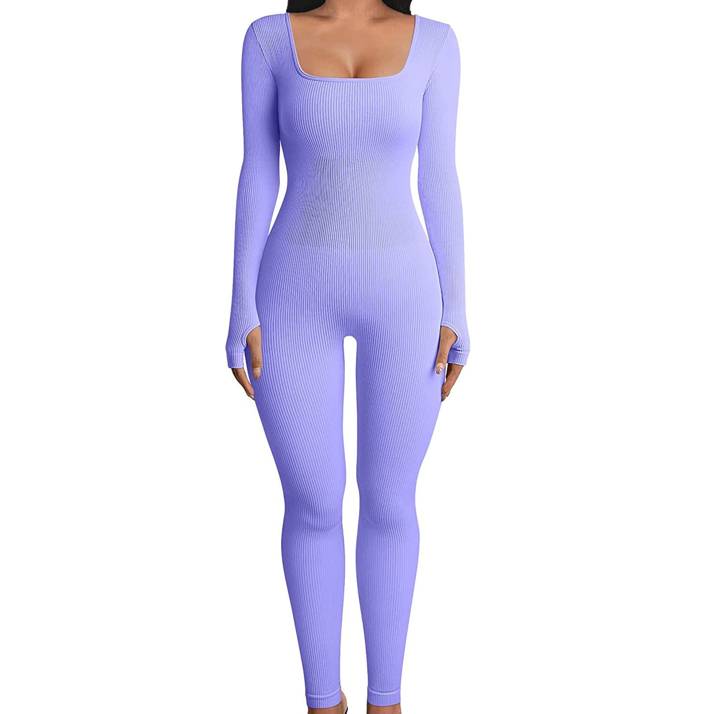 Seamless Long Sleeve Bodysuit Yoga Outfit Women's Outdoor Sports Fitness Jumpsuit with Comfortable Leggings for Active Lifestyle