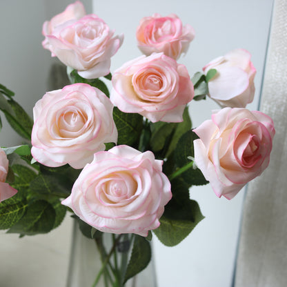 Single-Headed Charming Blushing Rose – Soft Touch Moisturizing Decorative Flower for Home Décor and Photography Props