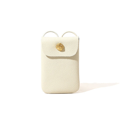Minimalist Genuine Leather Phone Crossbody Bag for Women for Spring with High Quality Top layer Cowhide Versatile Shoulder Strap