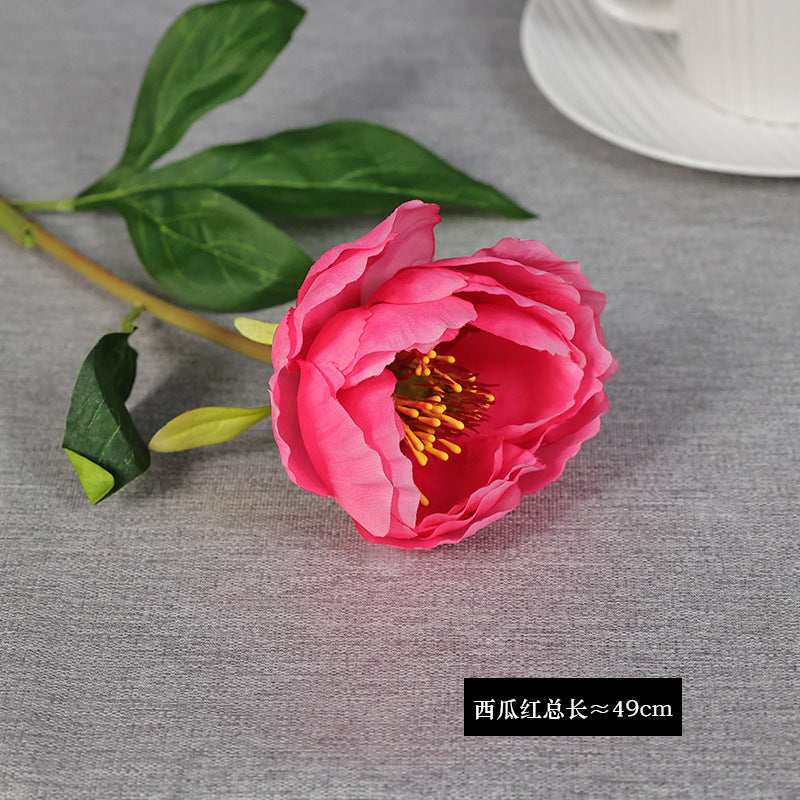 Realistic Single Stem Peony Silk Flower for Wedding Decor, Living Room Centerpiece, and Elegant Entrance Table Decoration