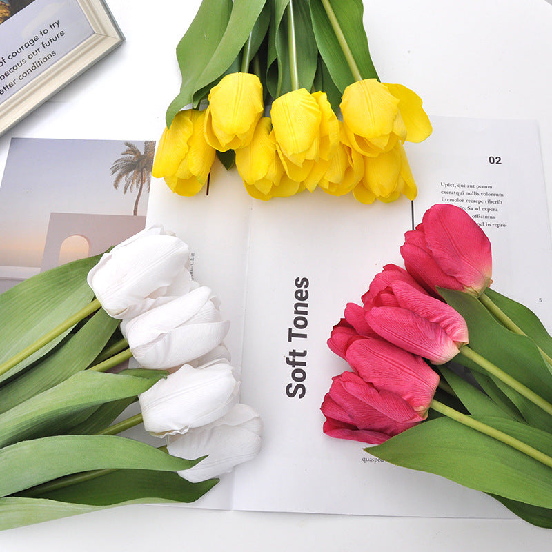 Luxurious Realistic Tulip Artificial Flowers for Weddings, Parties, Hotels & Home Decor - Hydrating Feel & Stunning Realism for Photography and Decorating Spaces