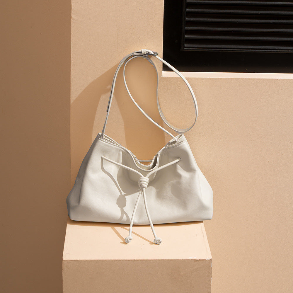 Personalized Genuine Leather Women's Bag Versatile Minimalist Design for Commuting Crossbody Shoulder or Handheld Use