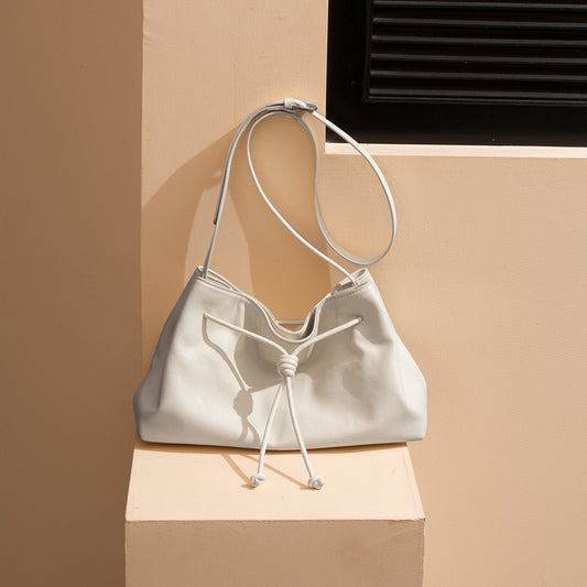 Personalized Genuine Leather Women's Bag Versatile Minimalist Design for Commuting Crossbody Shoulder or Handheld Use