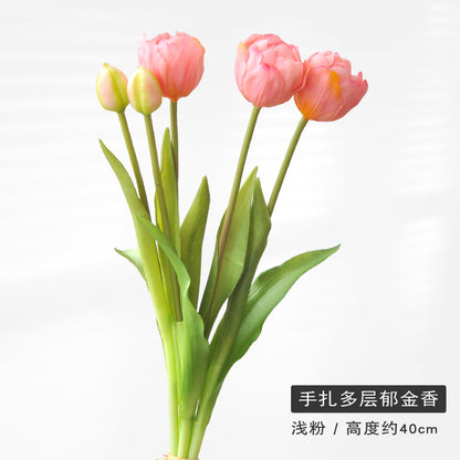 Lifelike Multilayer Petal Tulip Artificial Flower for Home Décor – Perfect for Photography Props, Soft Rubber Tulip Arrangement - Ideal Gift for Any Occasion