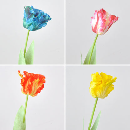 Vibrant Parrot Tulip Artificial Flowers for Home Décor - Perfect for Living Room Centerpieces, Photography Props & Lasting Floral Arrangements