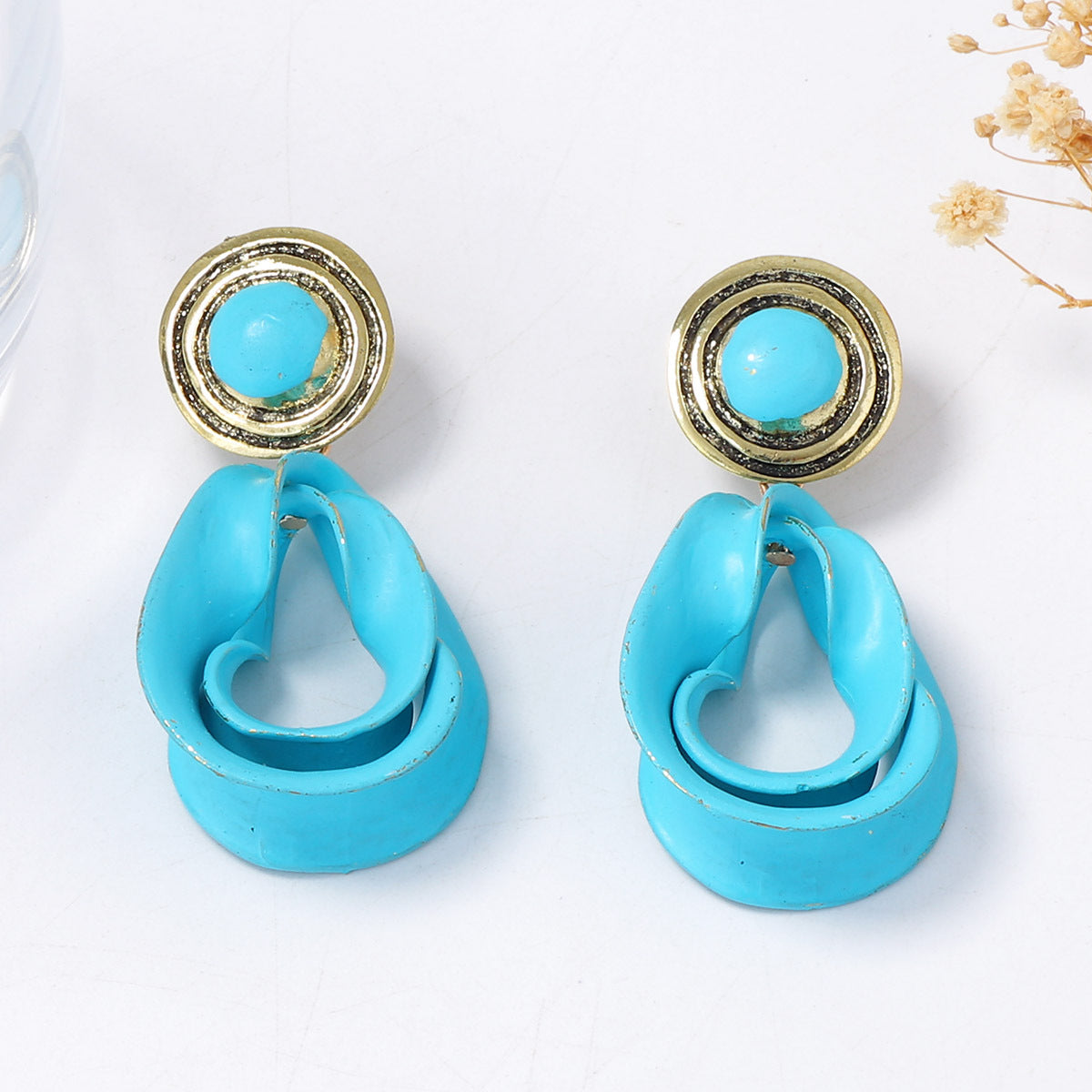 Unique Vintage-Inspired Alloy Geometric Dangle Earrings - Versatile, Chic, Perfect for Everyday and Commuting