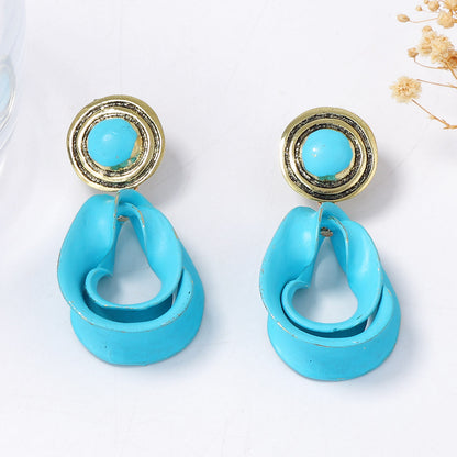 Unique Vintage-Inspired Alloy Geometric Dangle Earrings - Versatile, Chic, Perfect for Everyday and Commuting