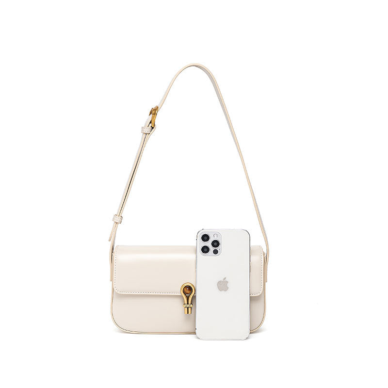 Genuine Leather Mini Square Crossbody Bag Tofu Bag Design Versatile Shoulder and Underarm Options for Daily Wear