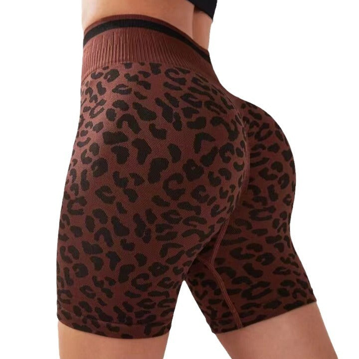 High Waisted Leopard Print Yoga Shorts for Women ly Tailored Butt Lifting and Tummy Control Leggings for Outdoor Sports and Fitness Activities