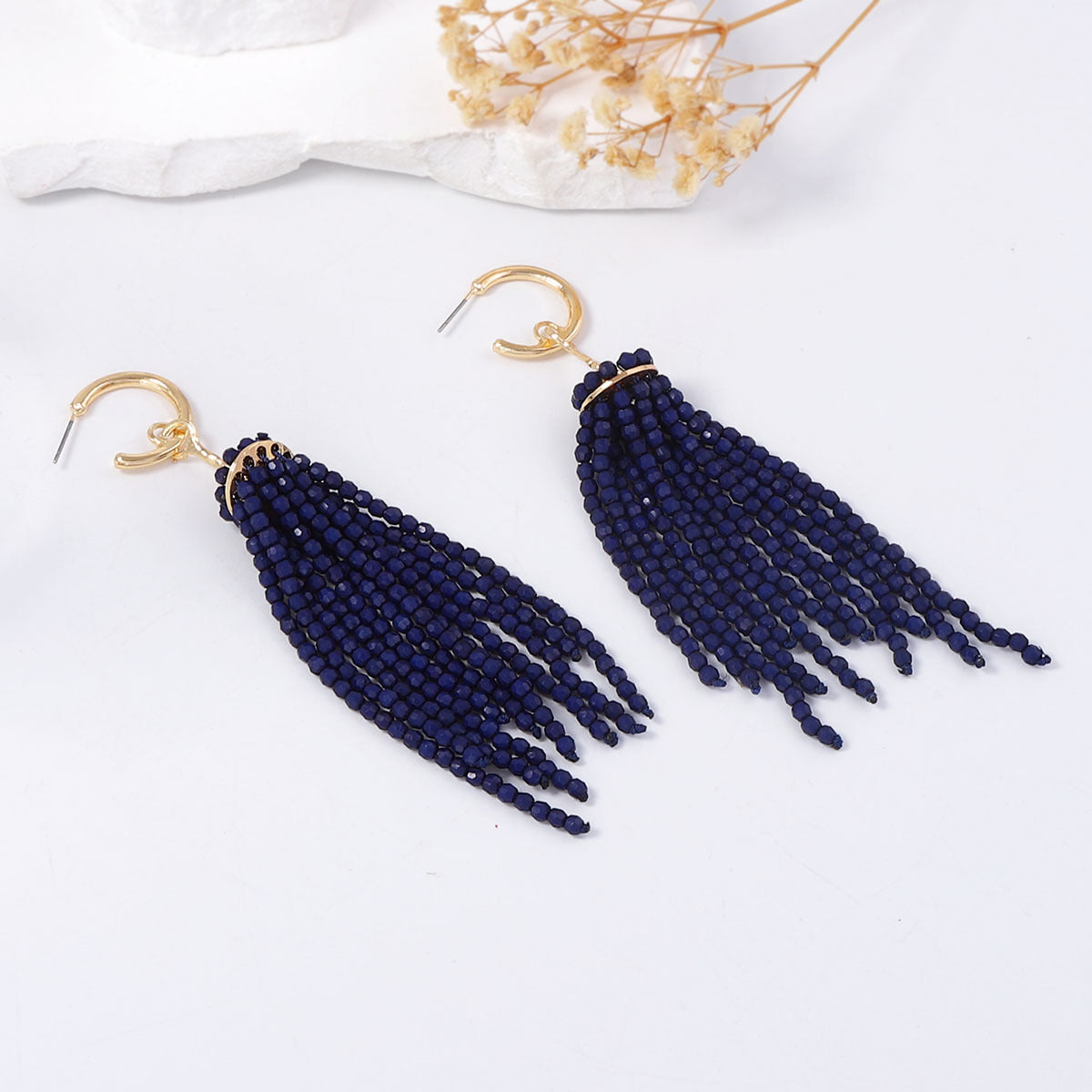 Elegant Vintage-Inspired Beaded Tassel Linear Earrings for Parties and Events – Exquisite, Versatile Jewelry for Women