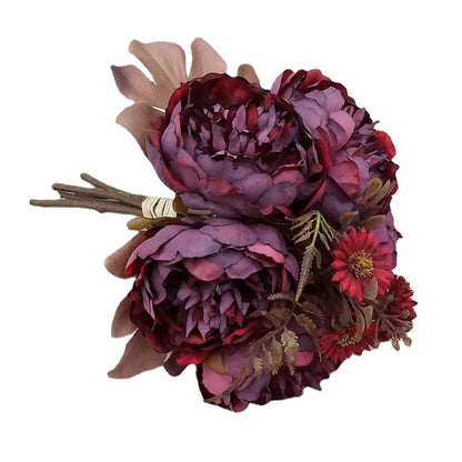 Stunning European-Style 5-Head Artificial Daisy and Peony Bouquet - Perfect for Home Decor, Wedding Celebrations, and Photography Studio Arrangements