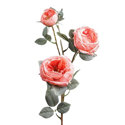 Realistic Faux Rose Single Stem with Burnt Edges – Perfect for Rustic Wedding Décor and Home Styling