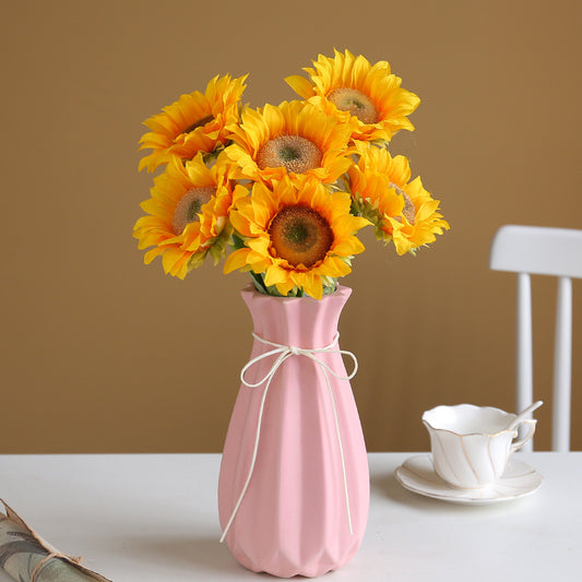 Elegant European-Style Single Stem Sunflower Faux Flower - Perfect for Home and Hotel Living Room Décor - Realistic Sardinia Sunflower Artificial Bloom