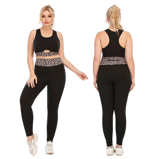 Plus Size Gym Outfit Set High Performance Yoga Clothes with Supportive Sports Bra and Leggings for Comfort and Flexibility