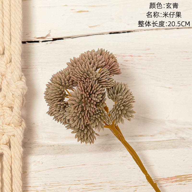 Realistic Soft Silicone Budding Fruit Hydrangea Fake Flowers - Lifelike Touch and Succulent Aesthetic for Boho Home Decor - Model MW17661