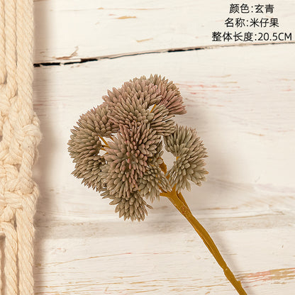 Realistic Soft Silicone Budding Fruit Hydrangea Fake Flowers - Lifelike Touch and Succulent Aesthetic for Boho Home Decor - Model MW17661