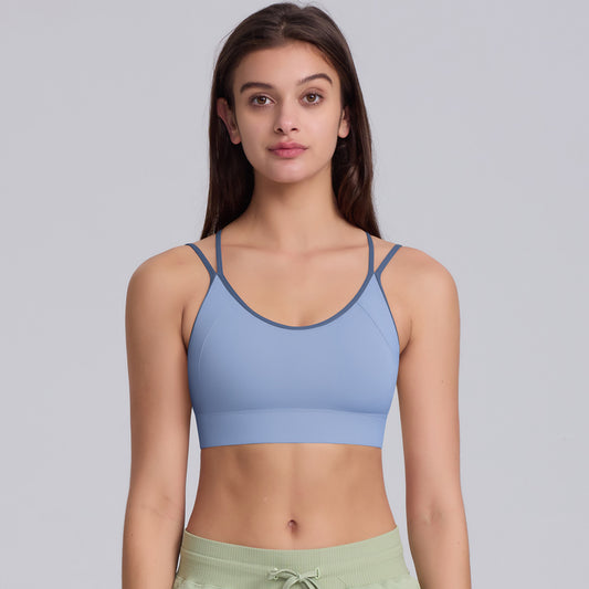 High Performance Solid Color Crossback Nylon Sports Bra for Women Ideal for Running Gym Workouts Yoga and Everyday Comfort