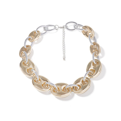 Exaggerated Hip-Hop Punk Style Geometric Interlocking Chain Necklace - Trendy Casual Streetwear for Women