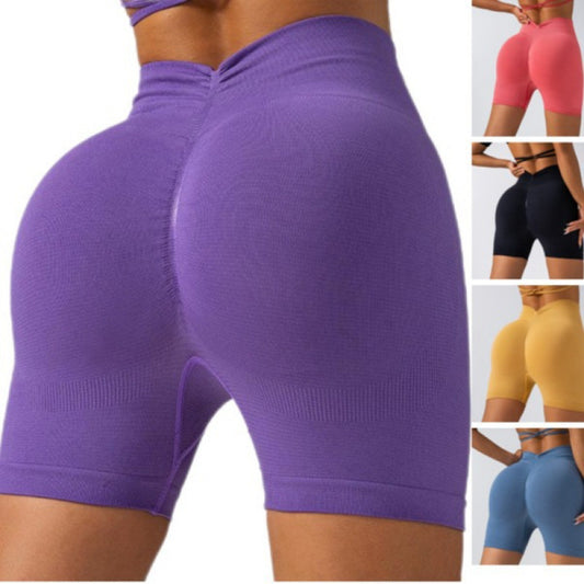 Seamless V Waist Peach Butt Shorts for Women High Waisted Yoga Pants for Outdoor Fitness Running and Active Lifestyles