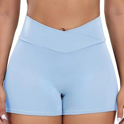 8 Color Seamless V Waist Peach Butt Yoga Shorts with Pockets For Fitness Running and Workout