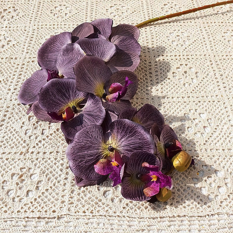 Realistic Artificial Orchid Stem with 10 Heads - Perfect for Home Decor, Weddings, and Photography - Stunning Faux Phalaenopsis Arrangement for Any Occasion