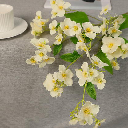 Single Stem 5-Headed Spring Harmony Hydrangea - Perfectly Realistic Faux Floral for Weddings and Rustic Photography Decor