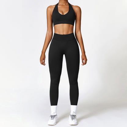 Seamless Body Sculpting Yoga Set for Women Quick Dry Activewear with Beautiful Back Design for Running and Fitness 7318