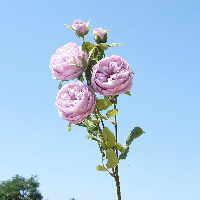 Luxurious Faux Rose Bouquet - Elegant British Austin Roses for Home Décor, Wedding Celebrations, and Stunning Photography Backdrops