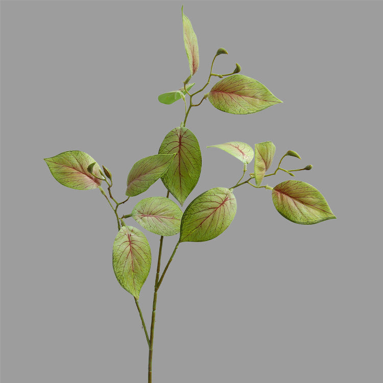 Realistic Single Stem Taro Leaf - Nordic Minimalist Decor for Living Room and Dining Table -  Indoor Artificial Silk Flower Arrangement